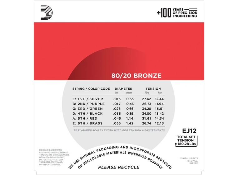 D'Addario EJ12 Bronze 80/20 (013-056) 
